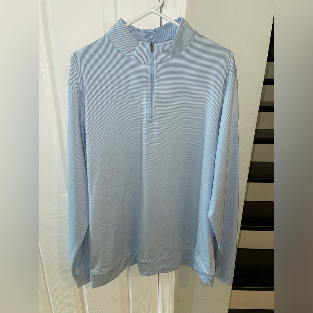 Peter Millar Mens XL Striped Quarter Zip